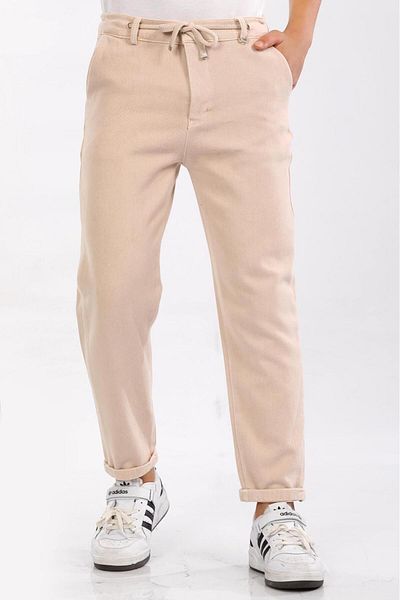 ModiClas Boys' Trousers - 100% Cotton Denim Half Elastic Laced Leg Fold