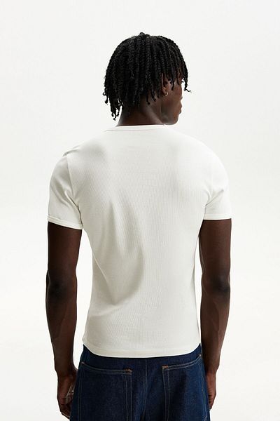 Bershka Ribbed short sleeve T-shirt
