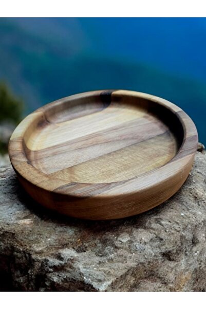 F&S WoodArt Ceviz ağacı el yapımı doğal ahşap Dekoratif yuvarlak kase tabak 2...