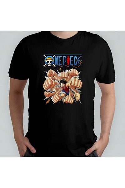 Pixxa Μπλουζάκι One Piece Monkey D. Luffy Crew Neck 100% βαμβακερό - Μοντέλο 23