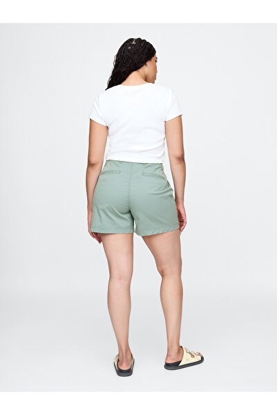 GAP Kadın Yeşil Mid Rise Downtown Khaki Şort