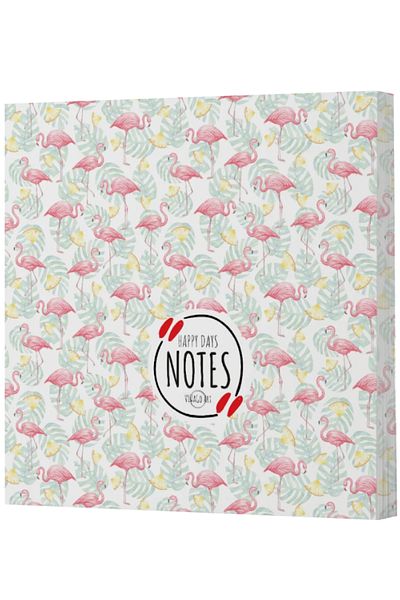 Dokuz Yayınları Vivago Art Flamingo 3, 14X20 Lined Notebook-15X15 Unlined Notebook Set (320 Sheets)
