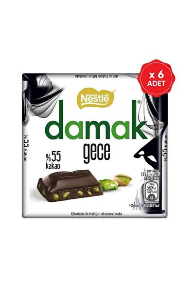 Nestle Nestlé Damak Gece %55 Kakao Antep Fıstıklı Bitter Çikolata 60g x 6 adet
