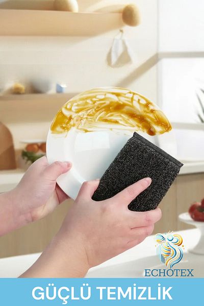 ECHOTEX (6 Pcs) Stainless Power Inox Sponge Special Steel Wire Texture Dish Sponge Factory Outlet