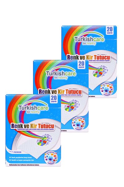 Turkishcare Set of 20 Wipes for Color Protective Laundry Triple