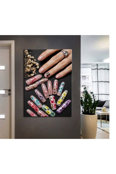 caddeko dkm-trn16 Nail Art Tırnak Süsleme Sanatı Kanvas Tablo Güzellik Salonu...