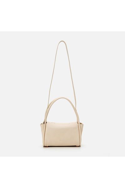 Hotiç Genuine Leather Beige Women's Shoulder Bag