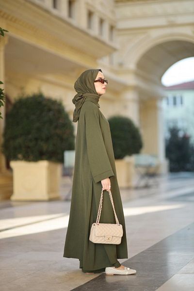 NS Moda Khaki Hijab Rona Set - Model 531