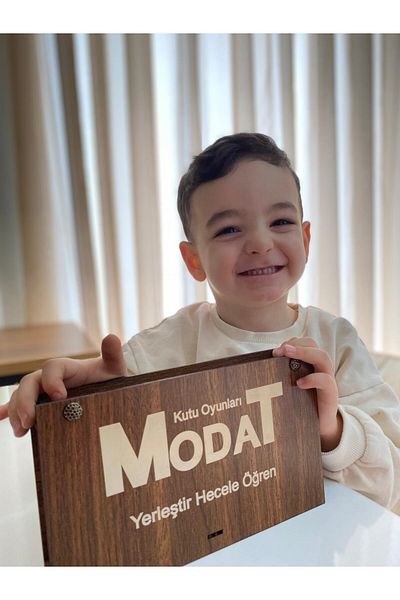 MODAT Place and Spell Learn Educational Game with Wooden Box and Qr Code