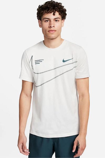Nike Training Dri Fit Ανδρικό μπλουζάκι για τρέξιμο Κρέμα