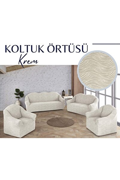 QARDAL Jakarlı Düz Desen 3 3 1 1 Lastikli Koltuk Örtüsü Takımı Kanepe Çekyat Örtüsü Koltuk Kılıfı