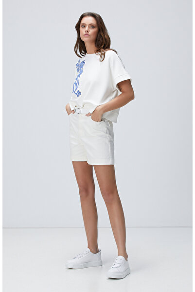 Network Kırık Beyaz Denim Şort