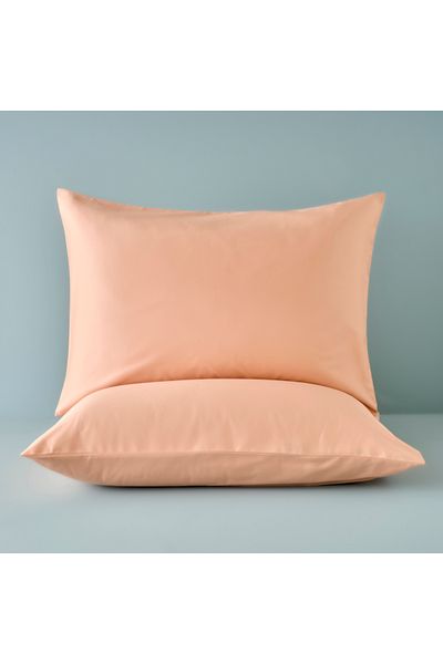 Bella Maison Față de pernă din satin 100% bumbac, pachet de 2, somon (50x70 cm)