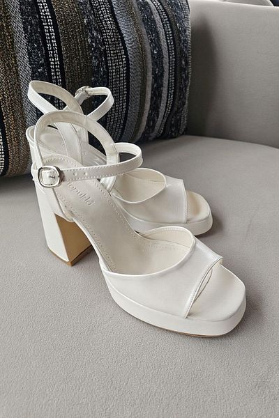 TOPUKLA 024 5000 Pantofi de seara de dama cu platforma din satin cu toc 10 cm