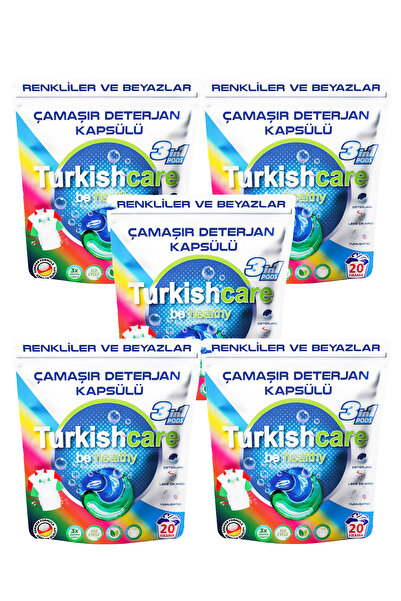Turkishcare Hepsi Bir Arada Renkli ve Beyazlar İçin Çamaşır Deterjan Kapsülü ...