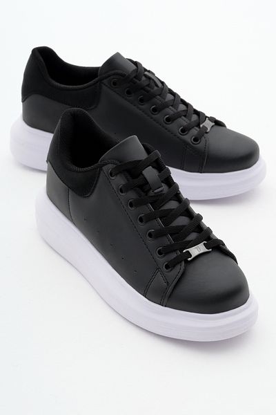 PowerSpeed Pantofi sport cu șireturi, unisex, negru, alb, cu talpă înaltă