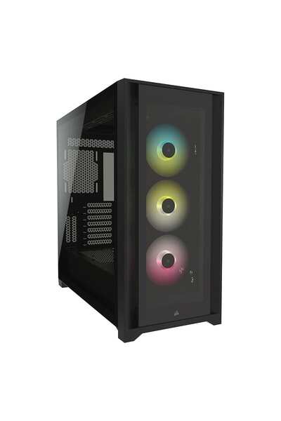 Corsair 5000X RGB Temperli Camlı Mid-Tower ATX Siyah Gaming Kasa-CC-9011212-WW