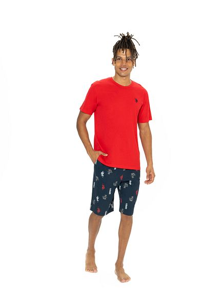 U.S. Polo Assn. Men'S, Licensed, Uspa, 100% Cotton, (Red), Shorts Set