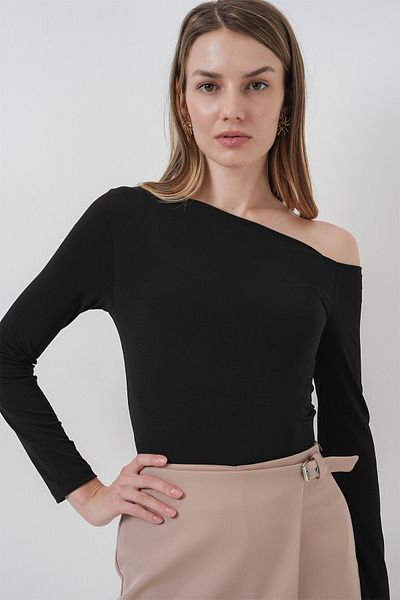 Bigdart 937 Boat Neck Sandy Μπλούζα - Μαύρη