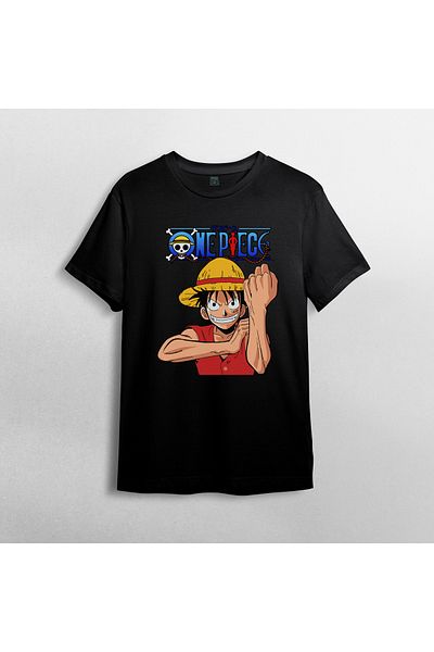Pixxa Μπλουζάκι One Piece Monkey D. Luffy Crew Neck - 100% βαμβάκι Μοντέλο 25