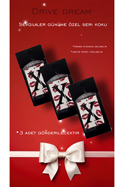 APEXİ 3 Adet Öpücüklü  Ayna Kokusu - Hediye Paketi - Sevgililer Gününe Özel