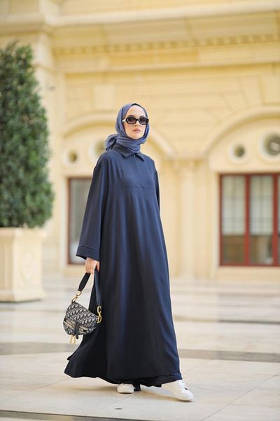 NS Moda Navy Blue Hijab Rona Set - Model-531