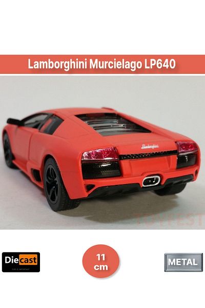 Vardem Lamborghini Murcielago Lp640 Pull Drop Doors Openable Metal Model Car - Orange 11.5 cm