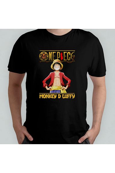 Pixxa Μπλουζάκι One Piece Monkey D. Luffy Crew Neck - 100% βαμβάκι Μοντέλο 22