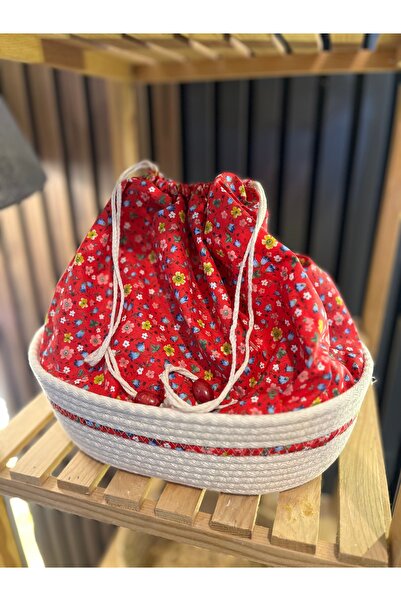 Home Handmade Bread Basket with Closeable Fabric Bag