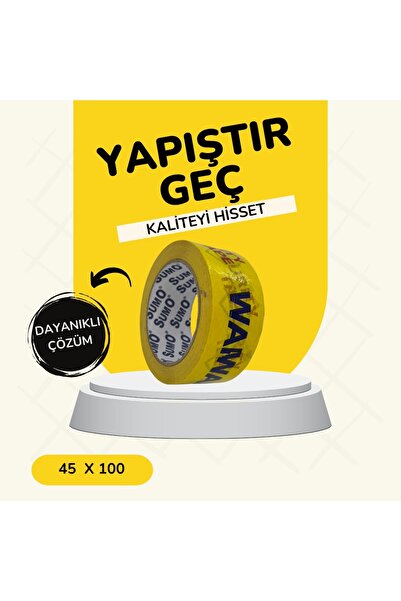 SUMO Warning Tehlikeli Uyarı Baskılı Koli bandı 45mm X 100m 1.Sınıf yüksek ka...