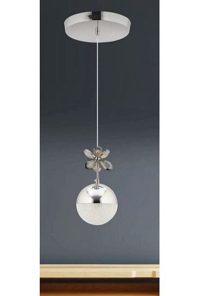 Semboldekor Chrome Butterfly Single Led Chandelier