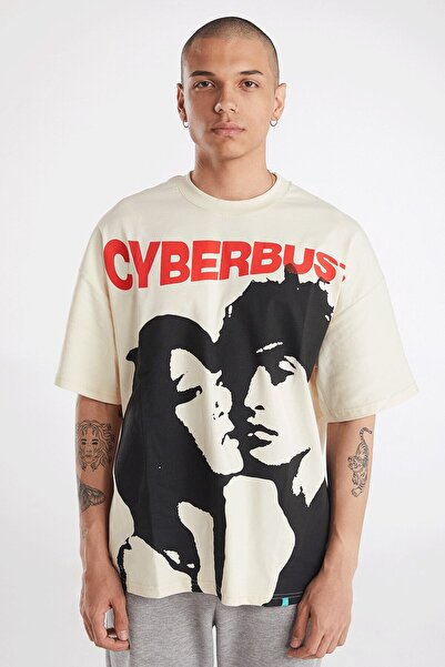 CC STORE Ανδρικό μπλουζάκι με στάμπα με κοντό μανίκι Oversize