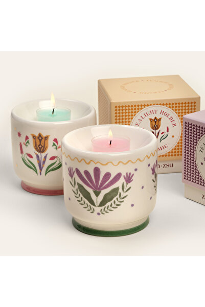 Zsa Zsa Zsu Nana Seramik Mum Tutucu 9 Cm Hardal