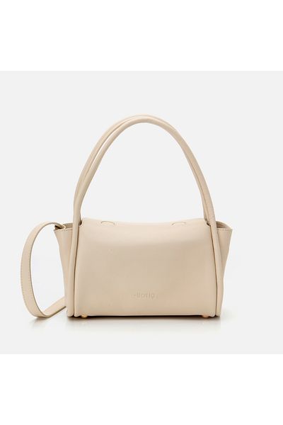 Hotiç Genuine Leather Beige Women's Shoulder Bag