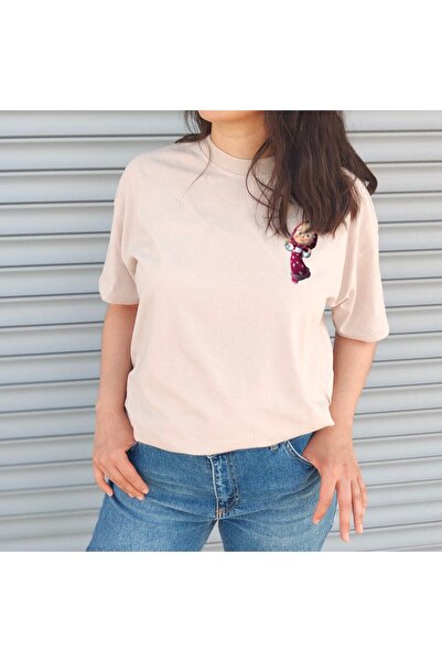 CC STORE Μπεζ Oversize Unisex T-Shirt Με Τύπωμα Baby Jerry