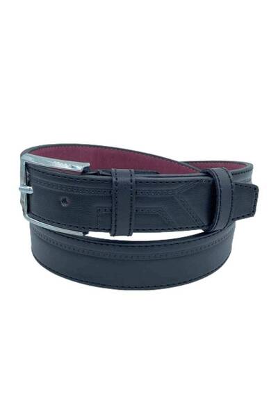 S.S SÜZER DERİ Чорний дитячий ремінь зі штучної шкіри з візерунком, модель 3 ...