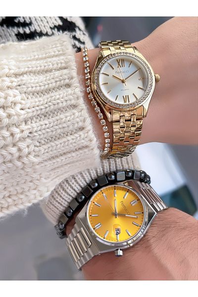 Ferrucci Steel Cord Lovered Double Wrist Watch and Arm Bag