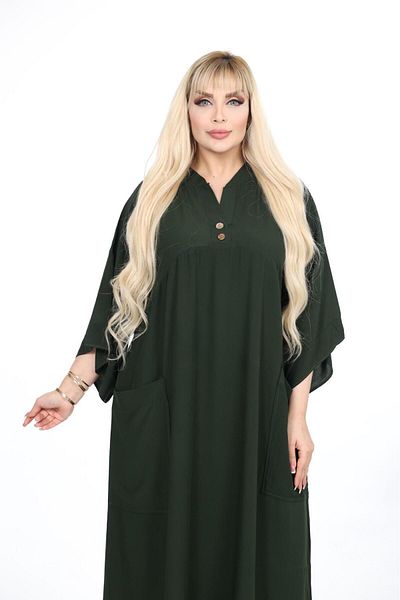 mervemoda Γυναικείο υφαντό φόρεμα plus size