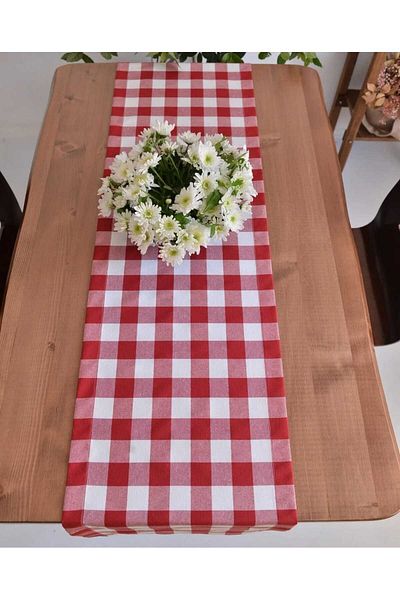 Kudi 40X140 Red Patterned Plaid Rannur