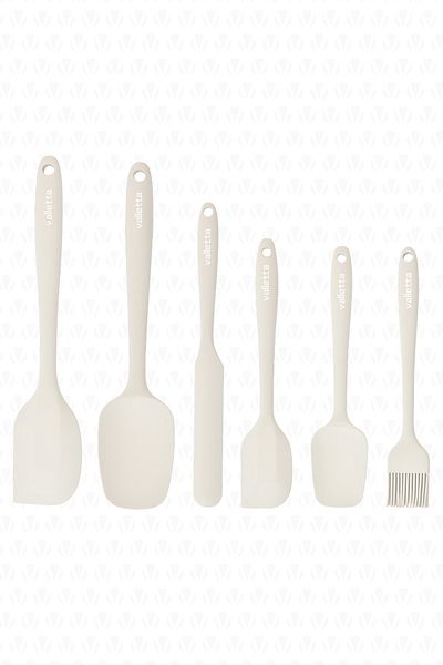 valletta Drongo Heat Resistant Fireproof Non-Stick Silicone Spatula Set 6 Pieces Vanilla