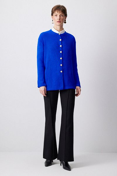Touché Privé Gold Buttoned Long Cardigan
