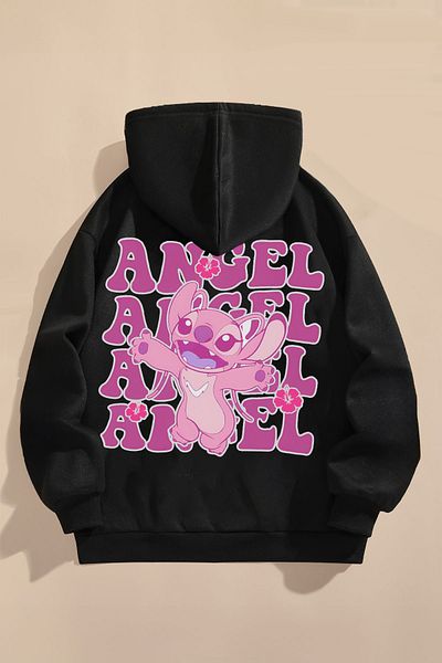 FEEL STYLE Black Children's Sweatshirt - Three Thread Raster, Printed Character