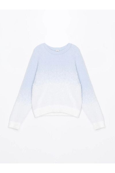 LC Waikiki LCW Kids Blue Crew Gât Fete Tricoturi Pulover