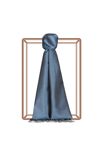 ipekevi Двустранен копринен шал - син