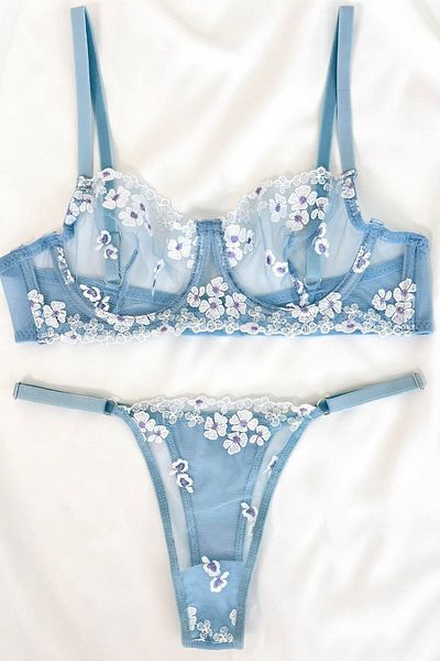 Kübra Tekstil Set de lenjerie cu sârmă pentru sutien floral pentru femei