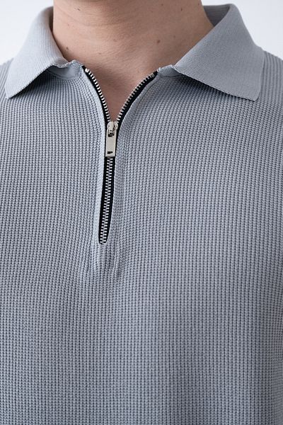 İLKCET MODA Μπλουζάκι Basic Knitwear με γιακά με φερμουάρ