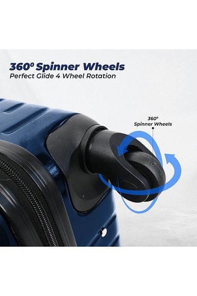 Endless Set Of 3 Polycarbonate Luggage | 75cm, 65cm (CHECK-IN) & 55cm (CABIN) | Blue
