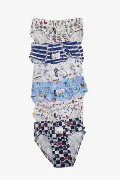 HOBY İÇ GİYİM Boy's Pack of 6 Elastane Printed Mixed Patterned Slip Panties