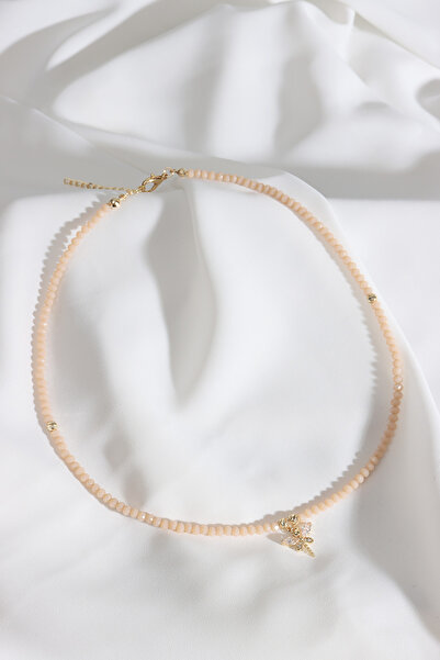 Süspüs Accessories كريم اللون مطرز اليعسوب قلادة نموذج الكريستال