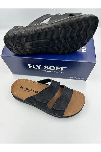 kismet kundura Μαύρες ανδρικές παντόφλες Velcro